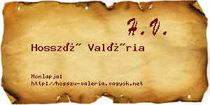 Hosszú Valéria névjegykártya
